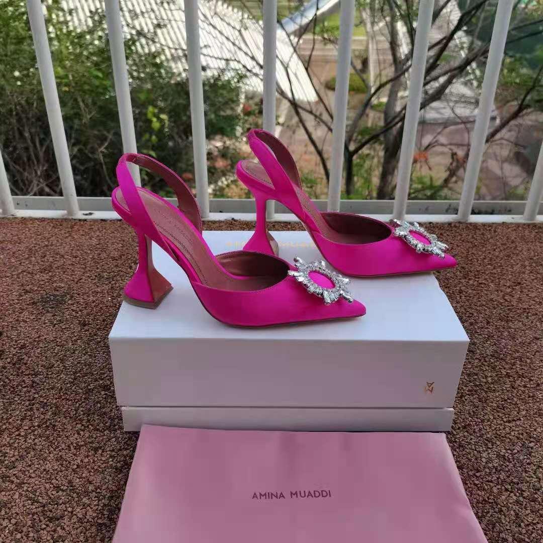 AMINA MUADDI Fashion Season Amina Muaddi Shoes Pink Begum 95 Satin Slingback Pumps Crystal Sunflower High Heels Real Photos rxv
AMINA MUADDI Fashion Season Amina Muaddi Shoes Pink Begum 95 Satin Slingback Pumps Crystal Sunflower High Heels Real Photos rxv