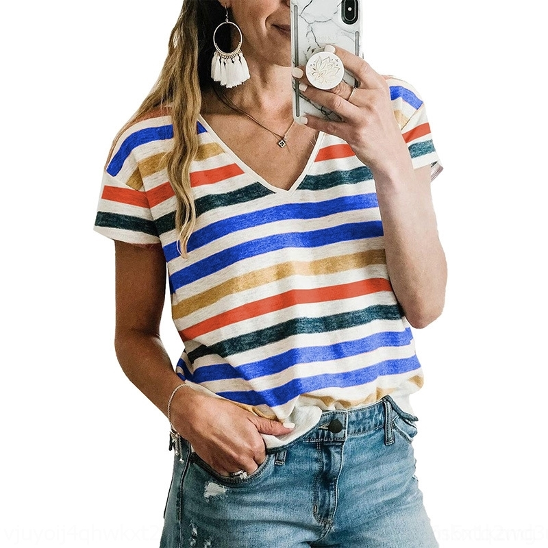 v3z1 shiying short coat sleeve t-shirt female 2021 summerstripe contrast v-neck women's t-shirt female 2522488, White
v3z1 shiying short coat sleeve t-shirt female 2021 summerstripe contrast v-neck women's t-shirt female 2522488, White
