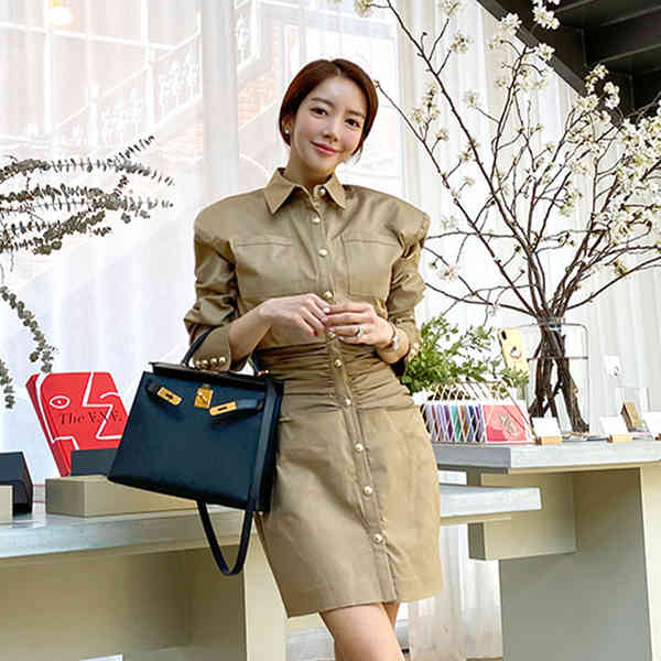 fashion Autumn Office OL Shirt Dress Women Vintage Lapel Long Sleeve High waist casual slim Dresses Female 210519