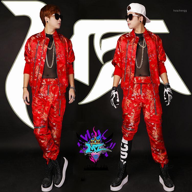Men' Tracksuits 2021 Men Clothing Stage Costumes Male Singer DJ Chinese Style Personality Hip Hop Red Suit Costume, Trousers 
Men' Tracksuits 2021 Men Clothing Stage Costumes Male Singer DJ Chinese Style Personality Hip Hop Red Suit Costume, Trousers