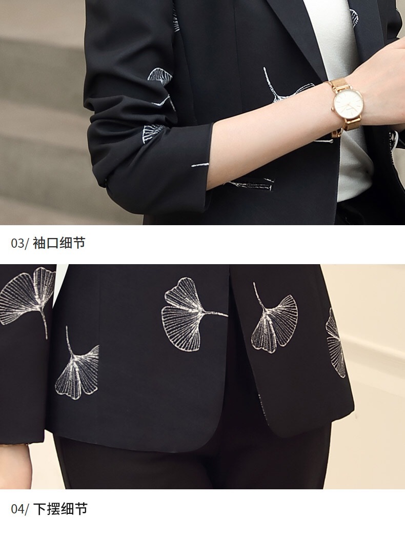 Autumn fashion women print blazer formal slim Long sleeve jacket office ladies temperament work coat 210518