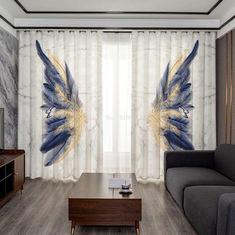 Curtain & Drapes Northern Europe Style Romantic Fashionable Creative Blue Feather 3D Digital Printing For Living Room Bedroom
Curtain & Drapes Northern Europe Style Romantic Fashionable Creative Blue Feather 3D Digital Printing For Living Room Bedroom
