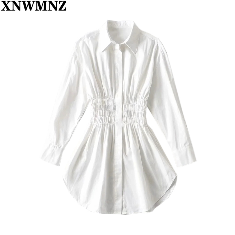 Fashion Retro Turn-down Collar High Waist Ladies Dress Summer Vestidos Puff Sleeve White Shirt mini Women dress 210520
Fashion Retro Turn-down Collar High Waist Ladies Dress Summer Vestidos Puff Sleeve White Shirt mini Women dress 210520