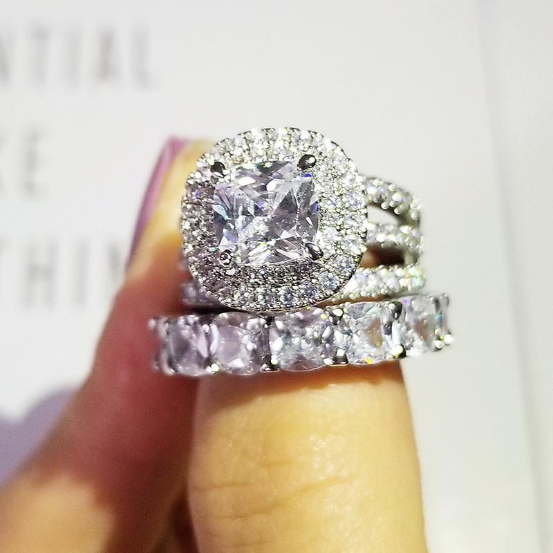 Cluster Rings 2021 925 Sterling Silver Cushion Cut Finger Ring Sets For Women Jewelry Pure Wedding Engagement Personalized R5714
Cluster Rings 2021 925 Sterling Silver Cushion Cut Finger Ring Sets For Women Jewelry Pure Wedding Engagement Personalized R5714