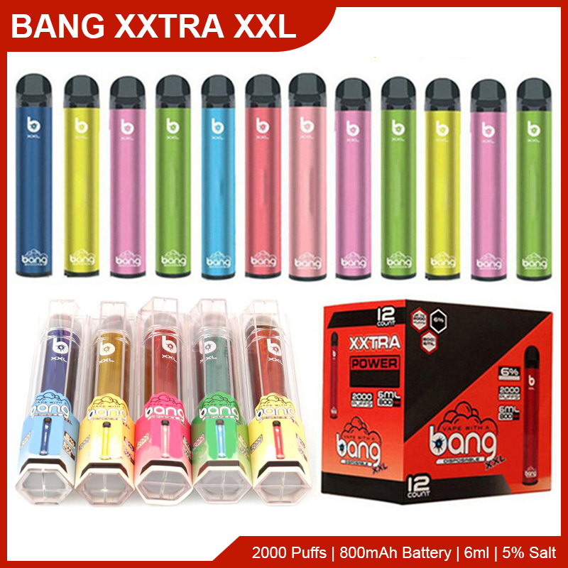 E Cigarette Kit Bang XXL Disposable Vape Pen Device 800mAh Battery 6ml Pods 2000 Puffs Empty Vapors Ban XXtra
E Cigarette Kit Bang XXL Disposable Vape Pen Device 800mAh Battery 6ml Pods 2000 Puffs Empty Vapors Ban XXtra