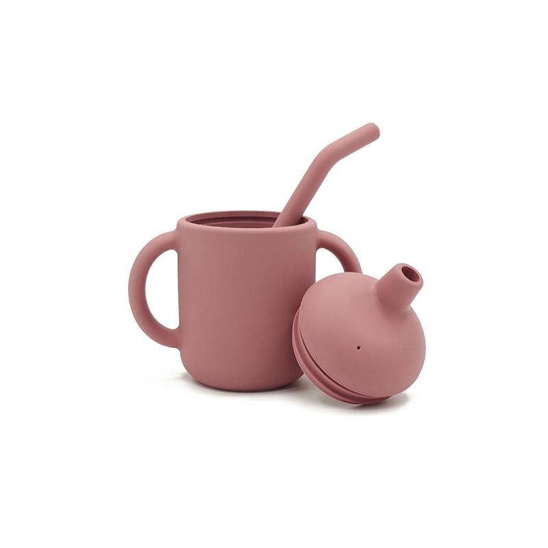 Baby Silicone Sippy Cup with Lid Straw Eco Friendly Food Silicone Portable No overflow Kids Toddlers Training Cup Baby Feeding Accessories