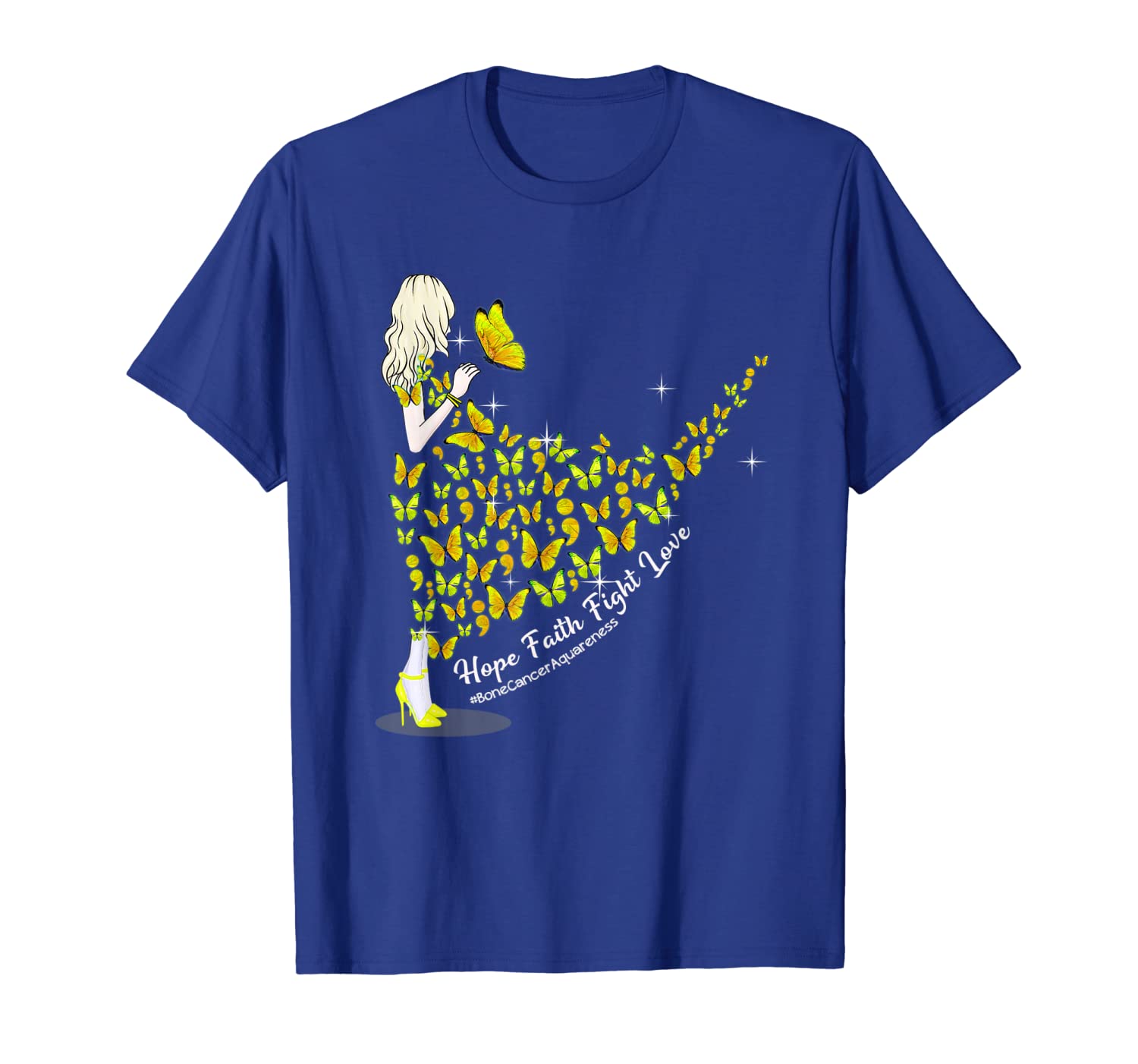hope faith fight love shirt bone cancer awareness tshirt, White;black