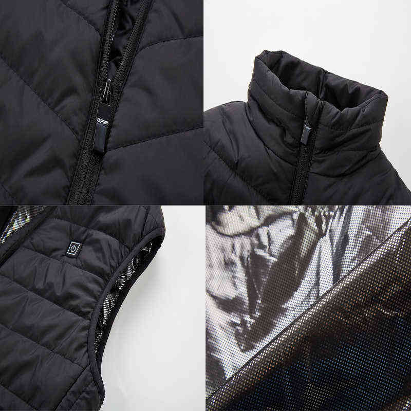 Men Women Winter USB Heating Vest Intelligent Electric Clothes Jacket Warm Up Pad Body Warmer 211111