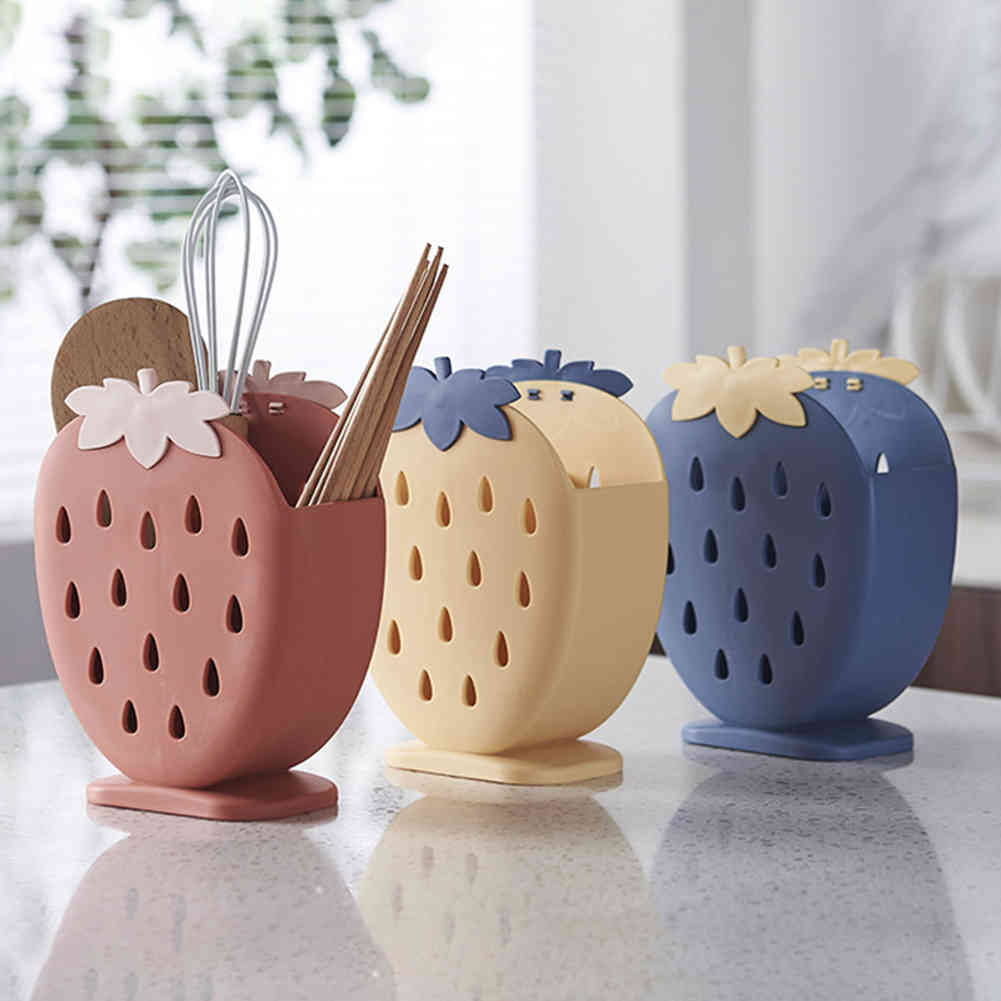 Knife Fork Stand Holder Creative Chopsticks Basket Dividing Grid Barrel Stand Rack Cutlery Organizer Drainer