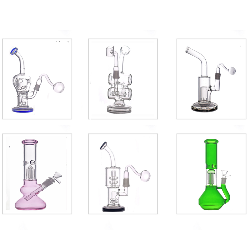 16styles Glow In The Dark Glass Beaker Bongs Water Pipe 8 Arm Tree Perc Fab Egg Recycler Dab Rig with Male oil burner pipes Clear Stock
16styles Glow In The Dark Glass Beaker Bongs Water Pipe 8 Arm Tree Perc Fab Egg Recycler Dab Rig with Male oil burner pipes Clear Stock