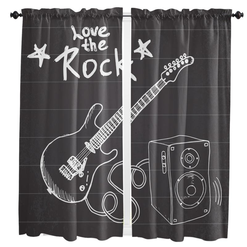 Curtain & Drapes Blackboard Rock Music Electric Guitar Window Curtains For Living Room The Bedroom Home Interior Kids Decoration
Curtain & Drapes Blackboard Rock Music Electric Guitar Window Curtains For Living Room The Bedroom Home Interior Kids Decoration