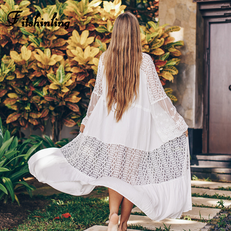 Fitshinling Lace Patchwork Bohemian Beach Cover-Up Flare Sleeve Transparent Sexy Kimono Swimwear Holiday White Long Cardigan New
Fitshinling Lace Patchwork Bohemian Beach Cover-Up Flare Sleeve Transparent Sexy Kimono Swimwear Holiday White Long Cardigan New