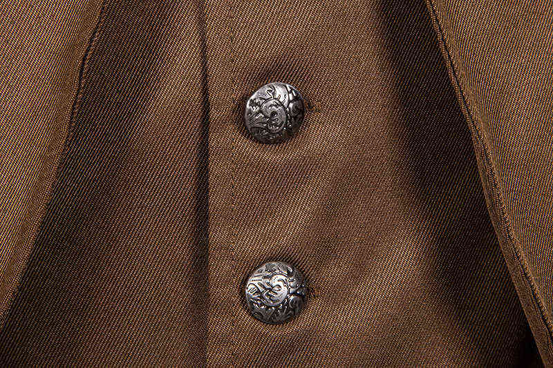Men's Steampunk Vintage Tailcoat Jacket Gothic Victorian Frock Trench Coat Halloween Uniform Costume Stage Clothes for Singers 211120