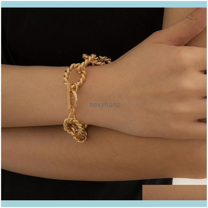 Charm Punk Women Geometric Twist Thick Chains European Single Layer Ot Buckle Bracelets Alloy Hollow Out Gold Sier Hand Link Fashion Jewelry
Charm Punk Women Geometric Twist Thick Chains European Single Layer Ot Buckle Bracelets Alloy Hollow Out Gold Sier Hand Link Fashion Jewelry