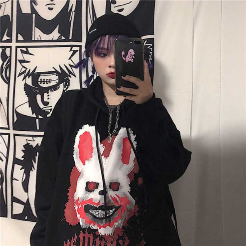 Gothic Evil Rabbit Sweatshirt Ulzzang Women Hooded Vintage Big Size Loose Casual Hip Hop Harajuku tops women clothing 210608, White
Gothic Evil Rabbit Sweatshirt Ulzzang Women Hooded Vintage Big Size Loose Casual Hip Hop Harajuku tops women clothing 210608, White