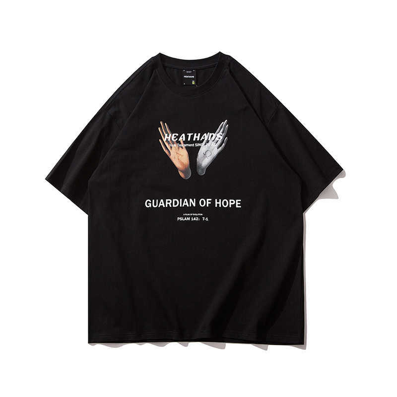 Hip Hop T Shirt Men / Women Tshirt Short Sleeve Guardian Of Hope Streetwear Oversize Harajuku T-Shirt Cotton Loose Tops Tee 210527
