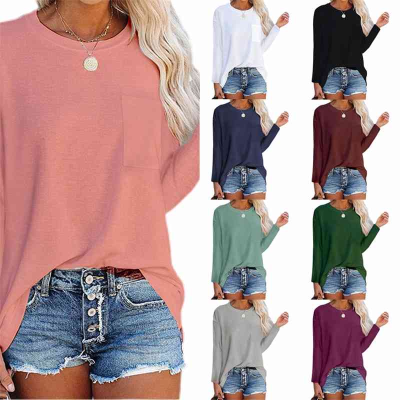 Bessel clothing autumn and winter 2021 new women' long sleeve round neck T-Shirt Top, Black
Bessel clothing autumn and winter 2021 new women' long sleeve round neck T-Shirt Top, Black