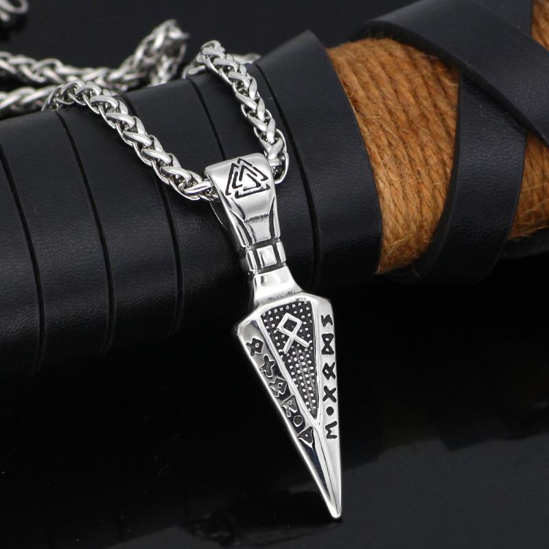 Chains Sword Rune Odin Viking Necklace For Men Stainless Steel With Valknut Gift Bag, Silver
Chains Sword Rune Odin Viking Necklace For Men Stainless Steel With Valknut Gift Bag, Silver