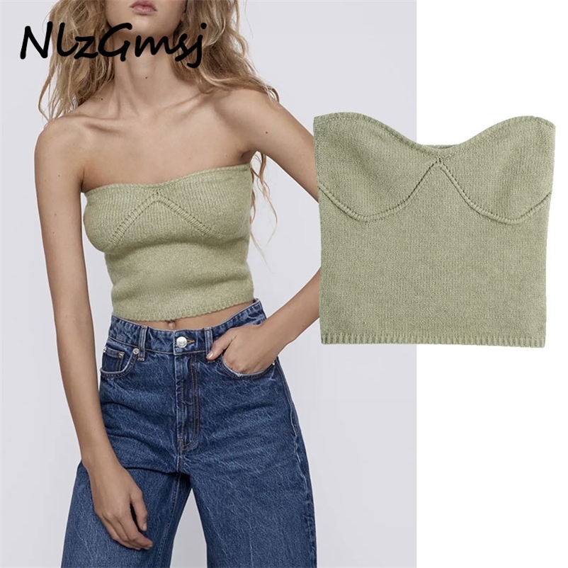 Tank Top Women Fashion Knitted Strap Decoration Cropped Vintage Backless Female Camis Chic 210628, Green
Tank Top Women Fashion Knitted Strap Decoration Cropped Vintage Backless Female Camis Chic 210628, Green