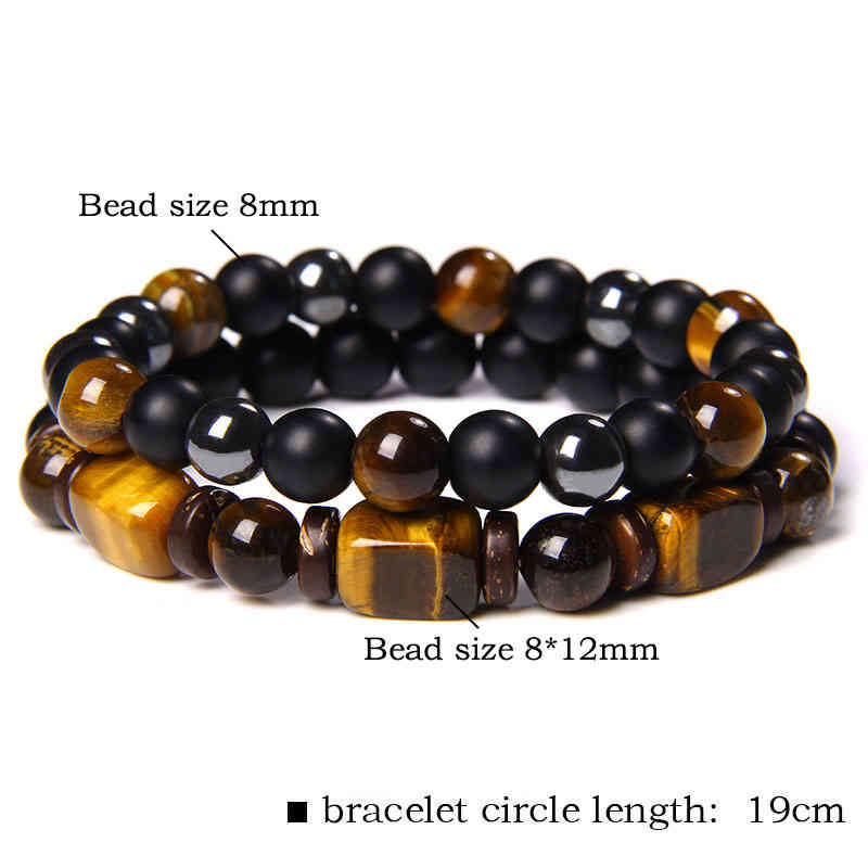 Fashion Men Bracelet Sets Tiger Eye Bracelets for Women Handmade Classic Natural Stone Energy Balance Exquisite Jewelry Gift