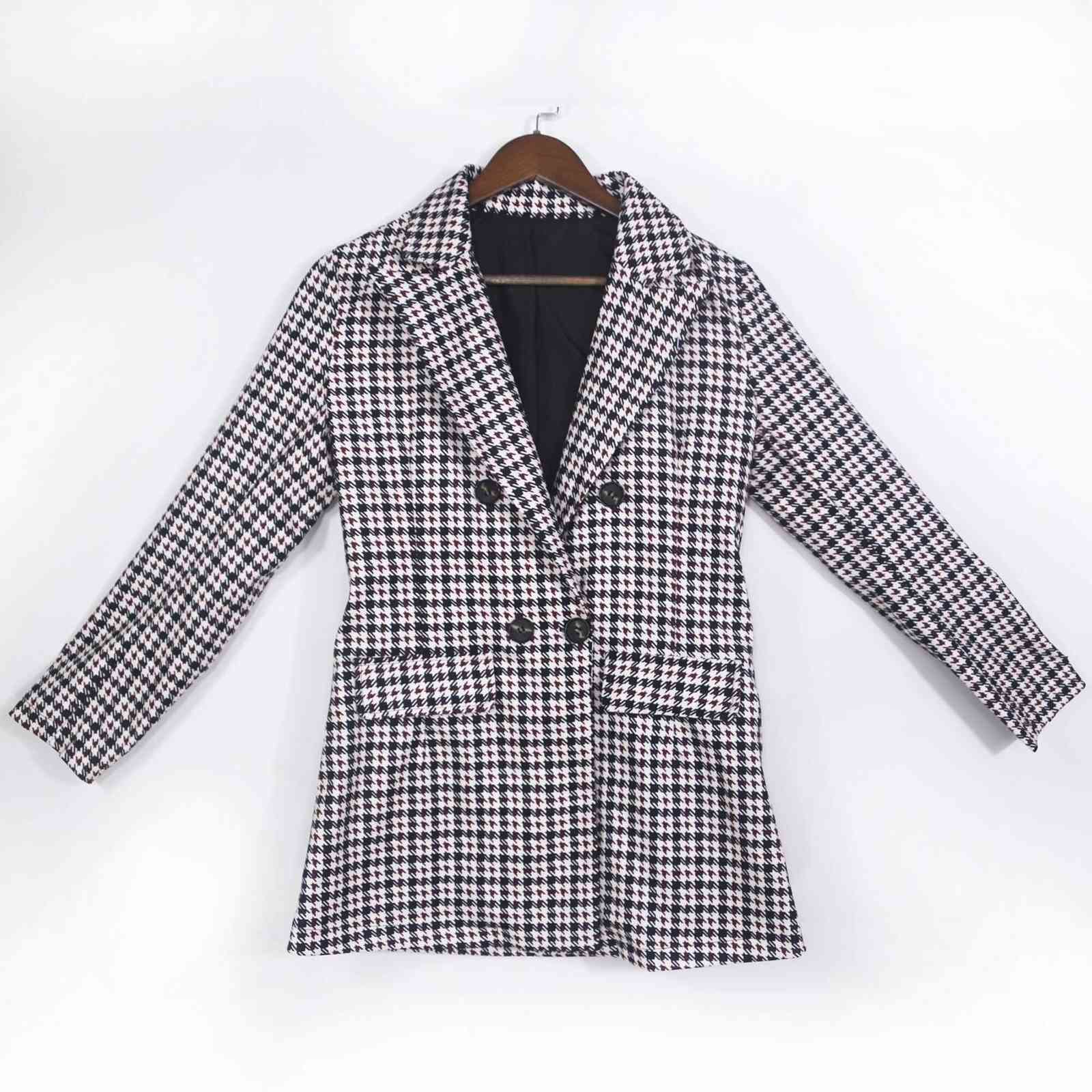 Autumn Blazers For Women Elegant Long Sleeve Plaid Coat Female Jacket Fashion Casual Slim Fall Winter Women's Jackets 211122