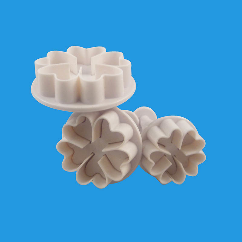 3pcs Plastic Tools Heart Flower shapes Fondant Cake Decorating Sugar Craft Plunger Cutter Flower Mold Home Cake tools