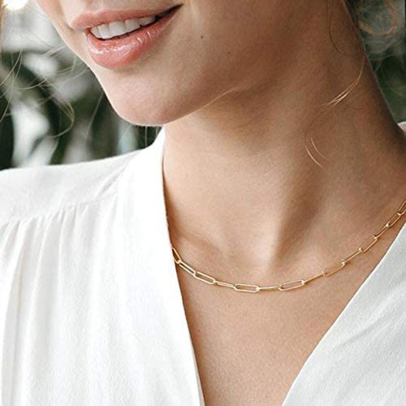 Chains Necklaces Fashion Exquisite Circle 14K Gold Plated Round Necklace Women's Factory Direct Sales Choker Gift 
Chains Necklaces Fashion Exquisite Circle 14K Gold Plated Round Necklace Women's Factory Direct Sales Choker Gift