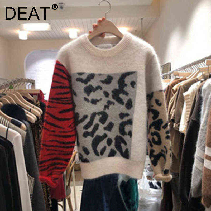 DEAT Women Sweater Knit Leopard Print Round Collar Full Sleeve Casual Style Loose Pullover Tops 2021 Autumn Fashion 15AK437 Y1110, Beige
DEAT Women Sweater Knit Leopard Print Round Collar Full Sleeve Casual Style Loose Pullover Tops 2021 Autumn Fashion 15AK437 Y1110, Beige