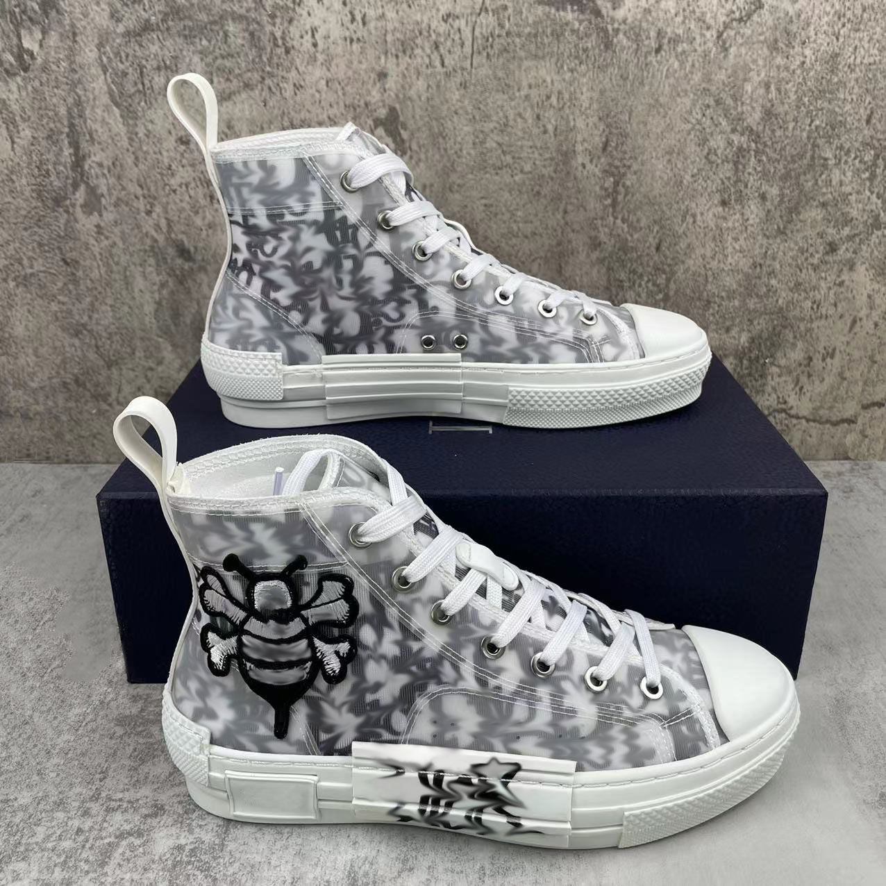 Top Quality Men Women B23 Shoes Oblique Bee High Tops Sneaker Black White Technical Leather Luxury Designer Canvas Outdoor Platform Trainers Sneakers 35-46, Customize
Top Quality Men Women B23 Shoes Oblique Bee High Tops Sneaker Black White Technical Leather Luxury Designer Canvas Outdoor Platform Trainers Sneakers 35-46, Customize