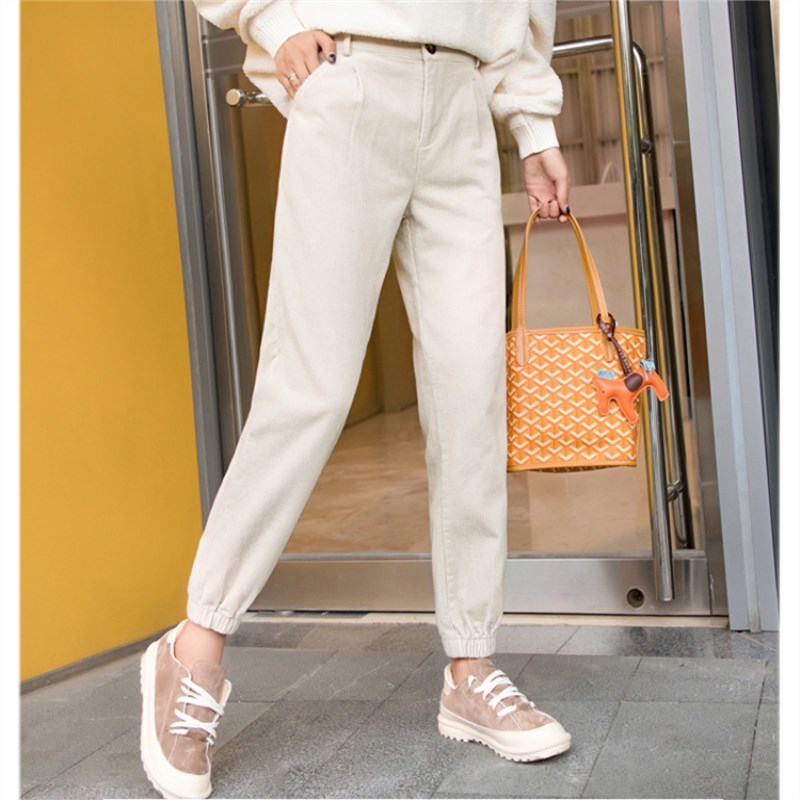 Plus Size Harem Pants Women Autumn and Winter Fashion Corduroy High Waist Trousers Female Ladies Long 7288 50 210506