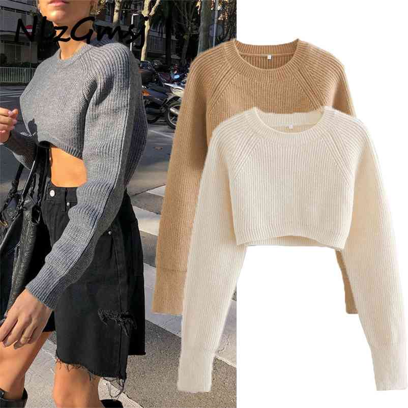 Sweater Women Knitted Cropped Plain Gray Winter Knit Tops Full Sleeve Round Neck Autumn Casual Pullover 210628, As picture
Sweater Women Knitted Cropped Plain Gray Winter Knit Tops Full Sleeve Round Neck Autumn Casual Pullover 210628, As picture