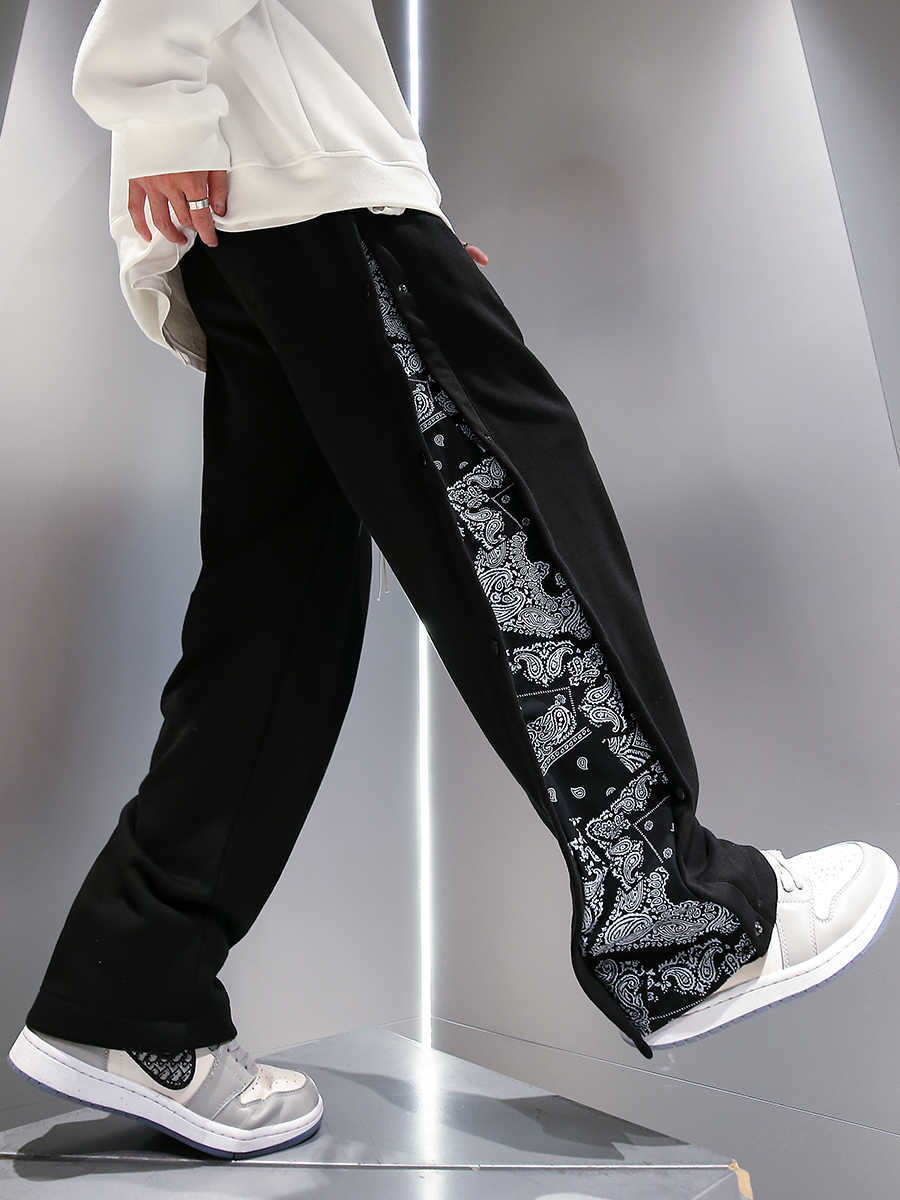 Pants Solid Baggy Loose Elastic Pants Sweatpants Casual Pants Trousers Large straight Grey black 210930
