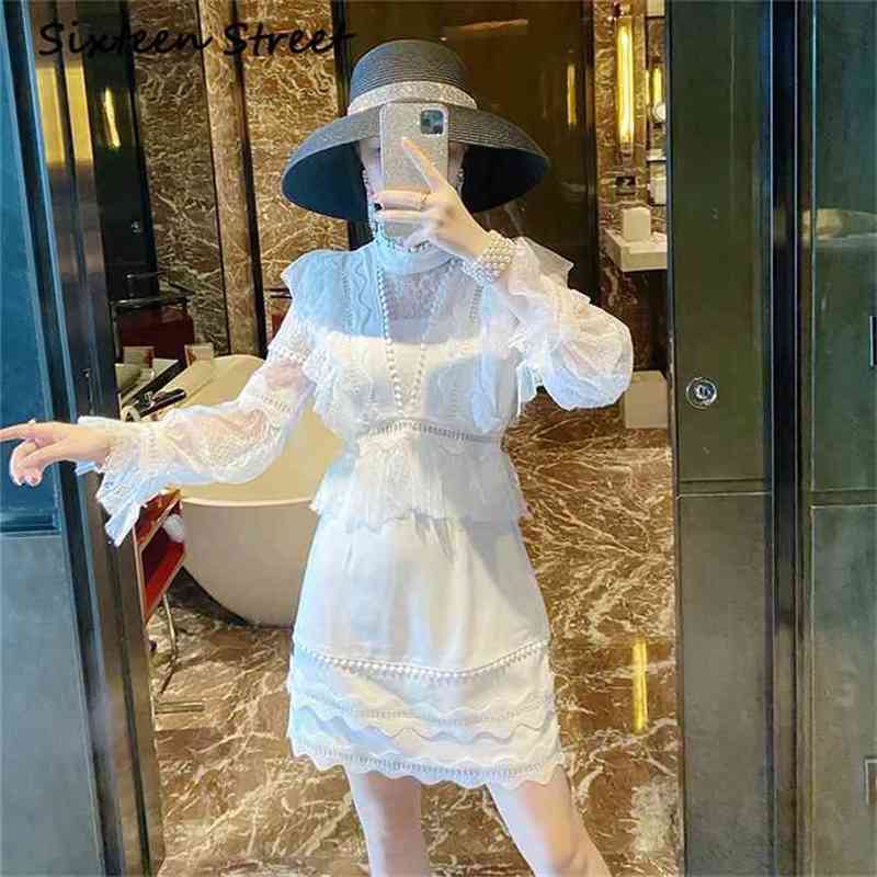 Fashion Elegant Dress Female Autumn White Patchwork Lace puff sleevel mini woman's dress party vintage design 210603
Fashion Elegant Dress Female Autumn White Patchwork Lace puff sleevel mini woman's dress party vintage design 210603