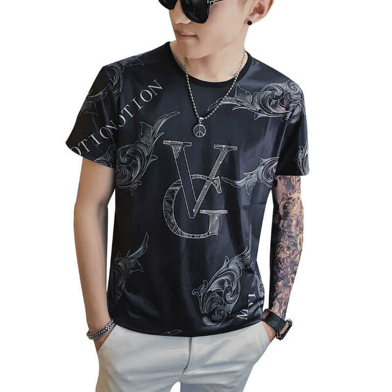 Summer Casual T-Shirt Men Short Sleeve T Shirt Print O-neck Tops Tees Streetwear Social Clothes Camiseta Masculina 210527