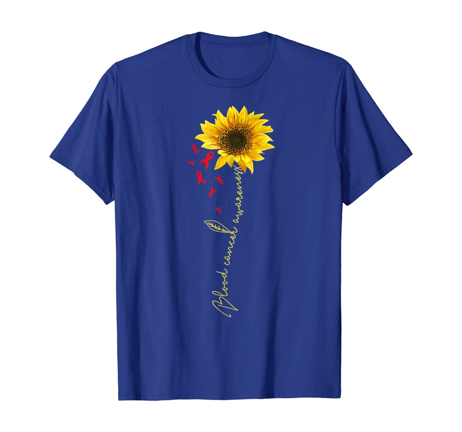 blood cancer sunflower T-Shirt, White;black