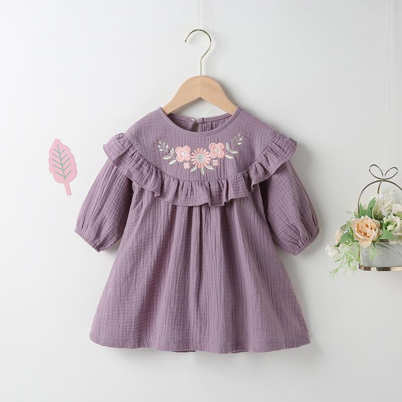 Girl's Dresses Winter 2021 Girls Dress Cute Cotton Long Sleeve Embroidery Floral Ruffles Roupa Infantil Menina Vestidos 0-24M, Purple
Girl's Dresses Winter 2021 Girls Dress Cute Cotton Long Sleeve Embroidery Floral Ruffles Roupa Infantil Menina Vestidos 0-24M, Purple
