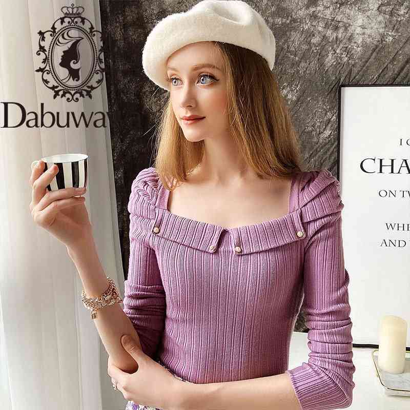 Dabuwawa Knitting Winter Sweater Women Square Neck Casual Pullover Female Elegant Streetwear Jumper Puff Sleeve DT1DJS029 210520, Purple
Dabuwawa Knitting Winter Sweater Women Square Neck Casual Pullover Female Elegant Streetwear Jumper Puff Sleeve DT1DJS029 210520, Purple