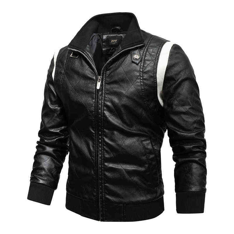 Men's Motorcycle Leather Jacket Embroidered Scorpion Leisure Bomber Black Stand Collar PU Jacket For Autumn 211111