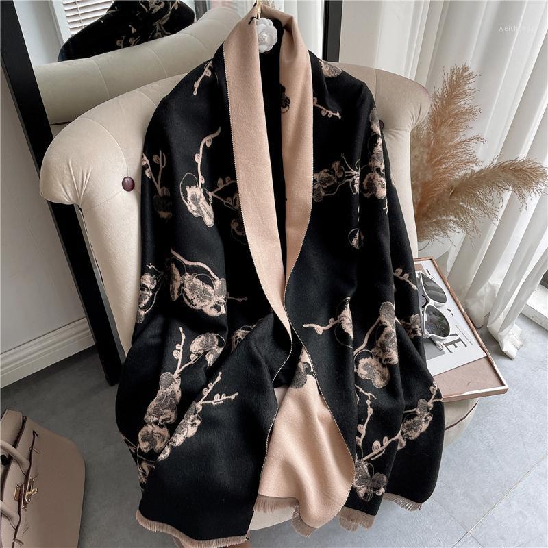 Scarves Fashion Thick Warm Blanket Cashmere Scarf Hijab Women Floral Print Double-sided Pashmina Lady Shawl Wrap Female 180*65CM1
Scarves Fashion Thick Warm Blanket Cashmere Scarf Hijab Women Floral Print Double-sided Pashmina Lady Shawl Wrap Female 180*65CM1