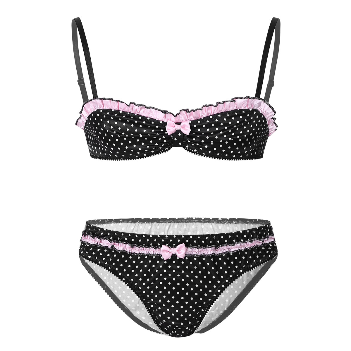 Mens Sissy Lingerie Set Polka Dot Print Bra And Briefs Panties Gay Satin Underwear Nightwear Men Erotic Crossdressing Costumes
Mens Sissy Lingerie Set Polka Dot Print Bra And Briefs Panties Gay Satin Underwear Nightwear Men Erotic Crossdressing Costumes