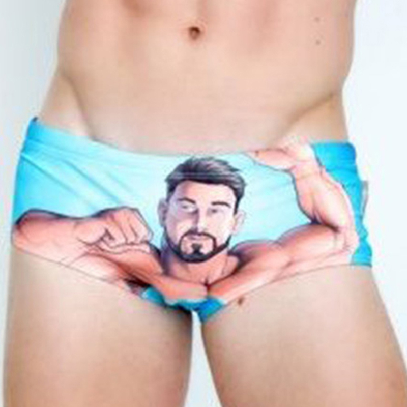 Swimwear Men's Brief With Push Pad Sexy Swimsuit Trunks For Men Bathing Swim Shorts Beachwear Printing Swimming 210515