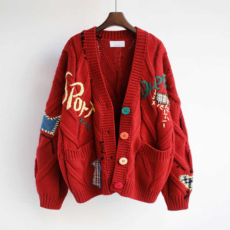 fall women clothing cute cardigan oversized cropped sweater white three color 210812