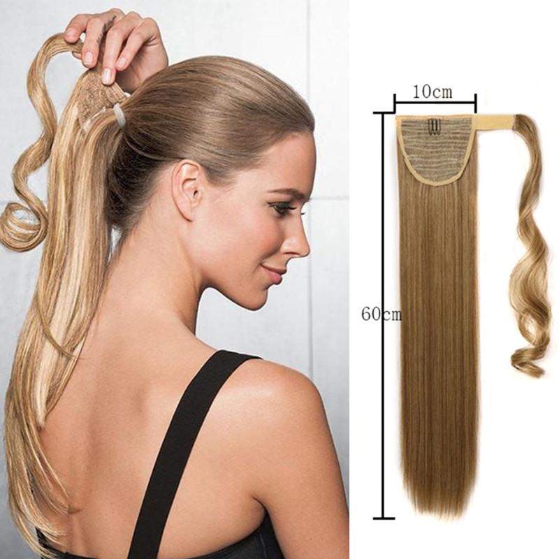 Synthetic Wigs MSTN Chip In Ponytail Long Straight/Curly Hair Wrap Around Clip Pony Tail women wigs