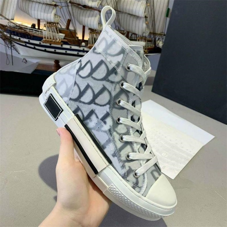 Desginer B23 Sneakers B22 B23 Casual Shoes Oblique Technology Trainers High Low Canvas Sneaker Men Women Embroidery Printed Alphabet Stylist Shoe with box, # 1