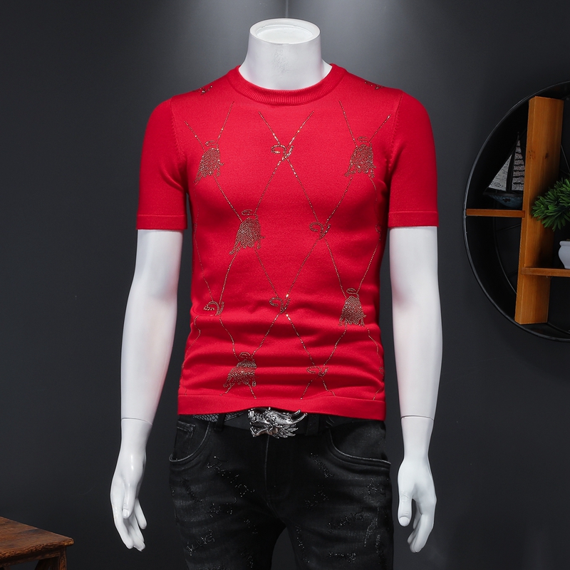 2021 autumn new red hot diamond tencel cotton men's short-sleeved sweater slim embroidered printed sweater
2021 autumn new red hot diamond tencel cotton men's short-sleeved sweater slim embroidered printed sweater