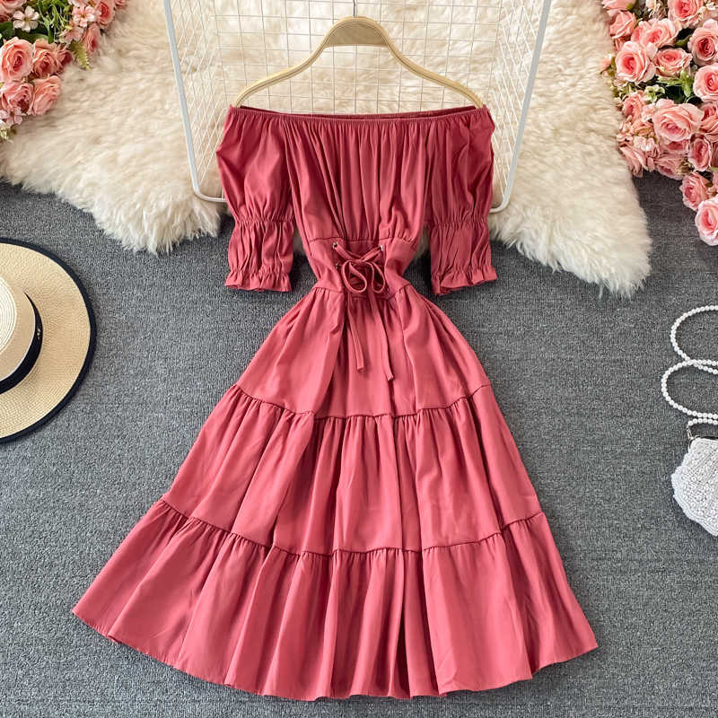 Red/Blue/Black Slash Neck Draw String Sexy Dress Women Elegant Short Sleeve High Waist A-Line Casual Ruffle Vestidos Ladies 2021 Y0603
Red/Blue/Black Slash Neck Draw String Sexy Dress Women Elegant Short Sleeve High Waist A-Line Casual Ruffle Vestidos Ladies 2021 Y0603