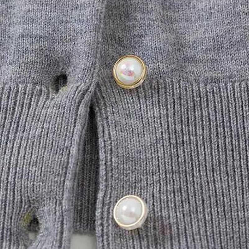 Fashion Korean Knitting Cardigan Solid elegant long sleeve O-neck slim sweater Single Breasted Casual allmatch jacket 211011Z