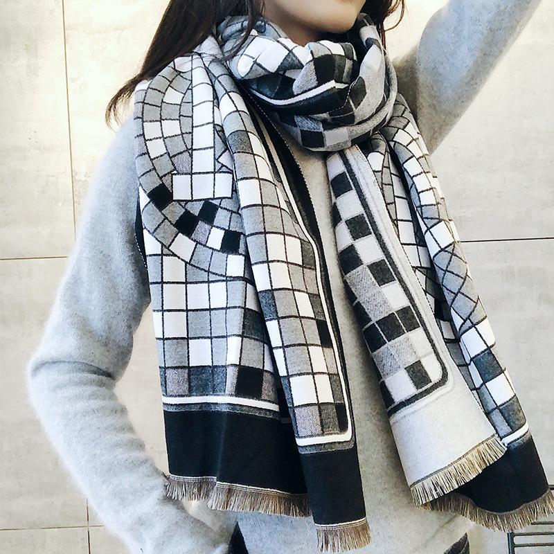 Scarves Winter Cashmere Scarf Multicolor Plaid Foulard Brand Pashmina Scarfs Blanket Shawls Wraps Warm Women, Blue;gray
Scarves Winter Cashmere Scarf Multicolor Plaid Foulard Brand Pashmina Scarfs Blanket Shawls Wraps Warm Women, Blue;gray