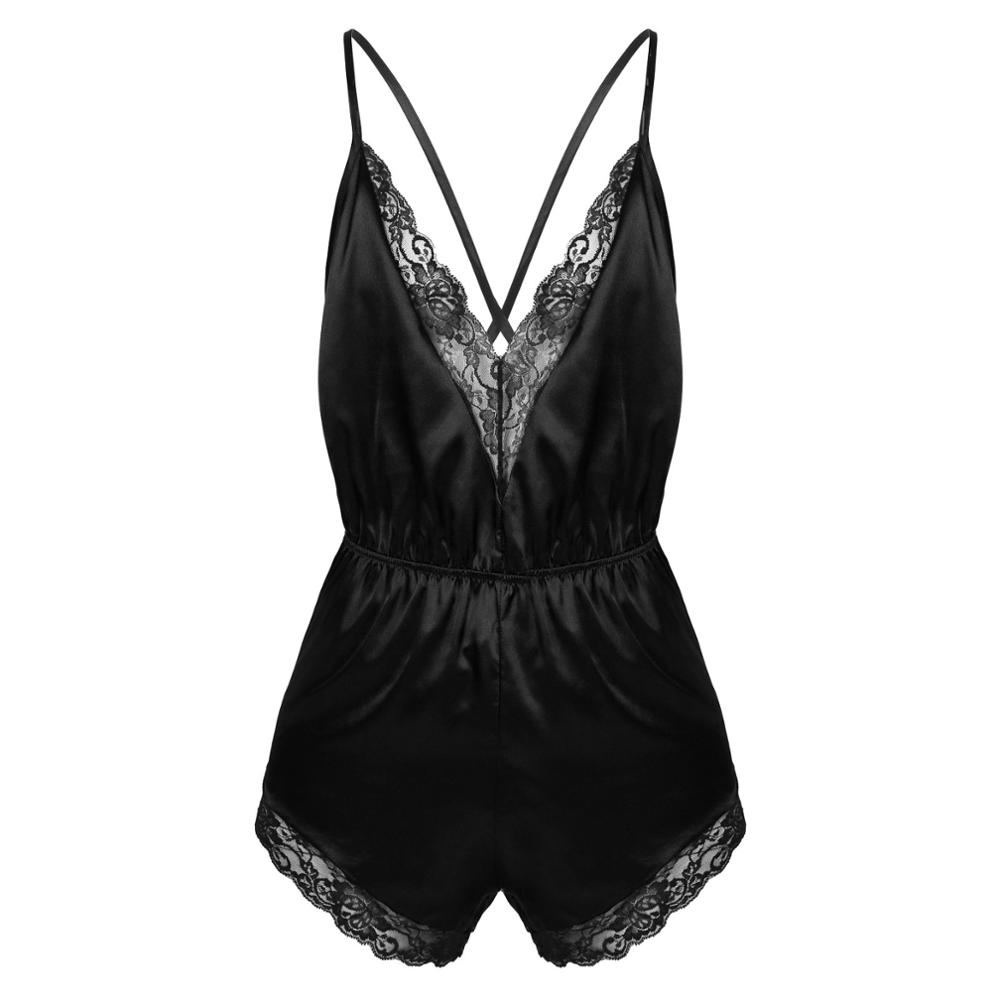 Sexy CostumesMens Erotic Lingerie Sissy Pajamas Romper Sleepwear Lace Trimmed Sexy Clothing Satin Crossdressing V-neck Gay Male Nightwear, Black
Sexy CostumesMens Erotic Lingerie Sissy Pajamas Romper Sleepwear Lace Trimmed Sexy Clothing Satin Crossdressing V-neck Gay Male Nightwear, Black