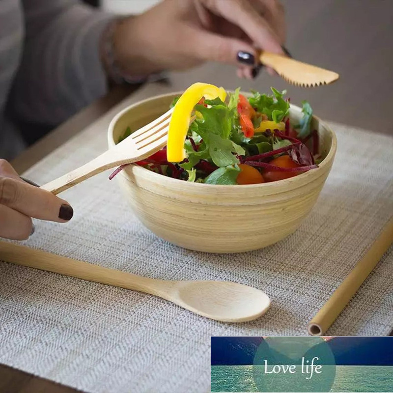 Reusable Organic Zero Waste 3-Piece BPA Free Bamboo Flatware Set Dishwasher-Safe Biodegradable Wood Cutlery Fork Spoon Knife Factory price expert desi